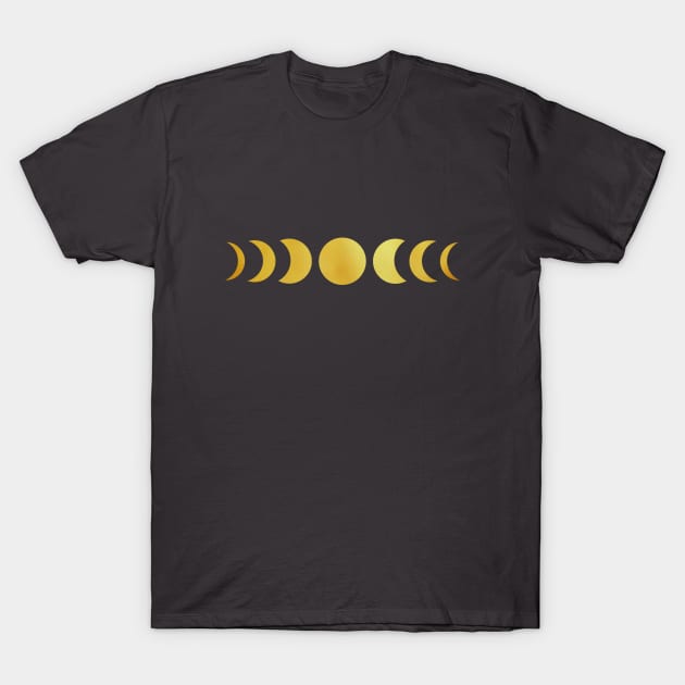 Gold Moon Phase T-Shirt by Camelina